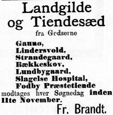 annonce i N�stved Tidende 25/10 1898